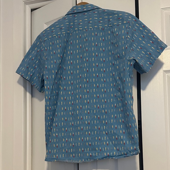 Cubavera Blue Shirt with Colorful Pattern - Picture 4 of 4